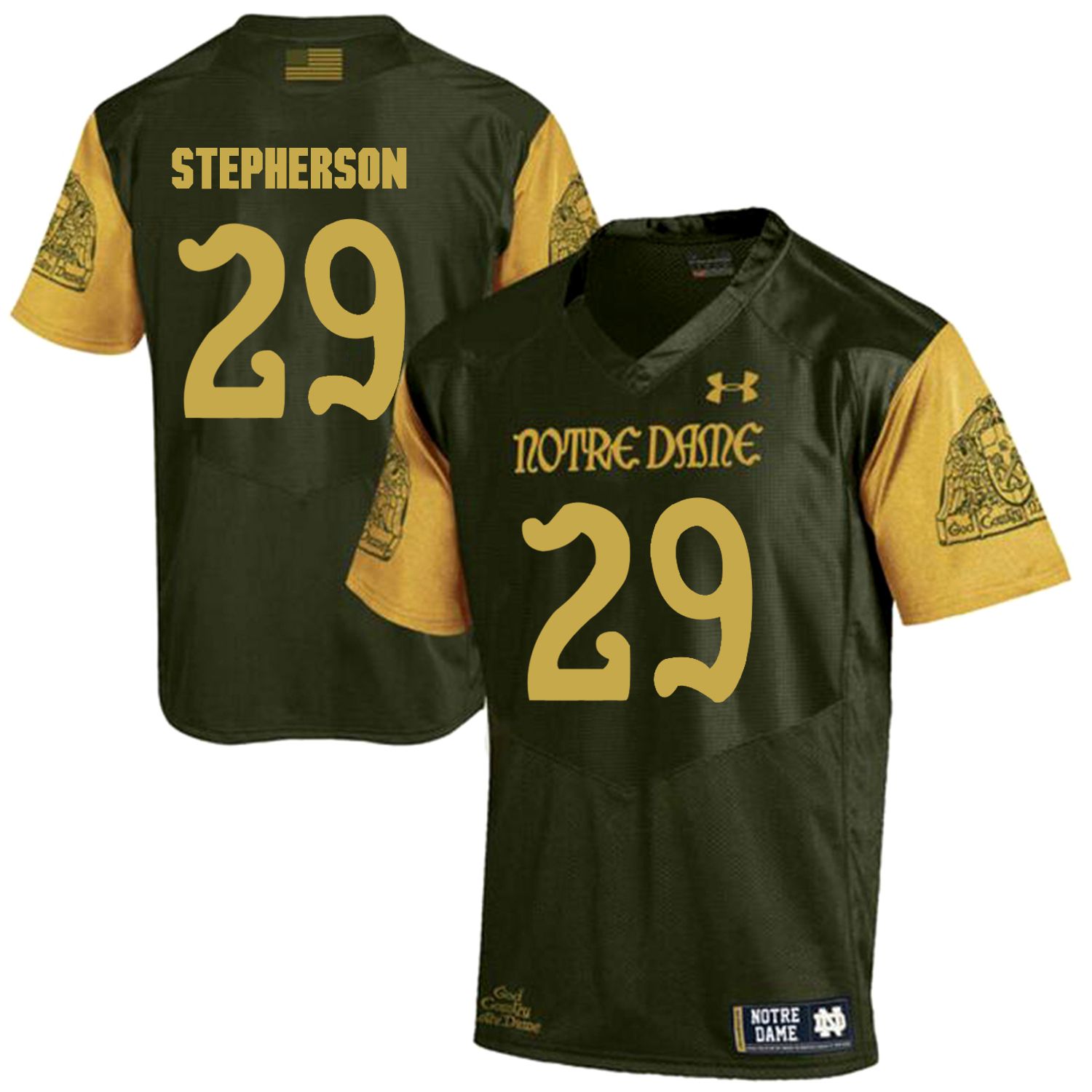 Men Norte Dame Fighting Irish 29 Stepherson Green Customized NCAA Jerseys